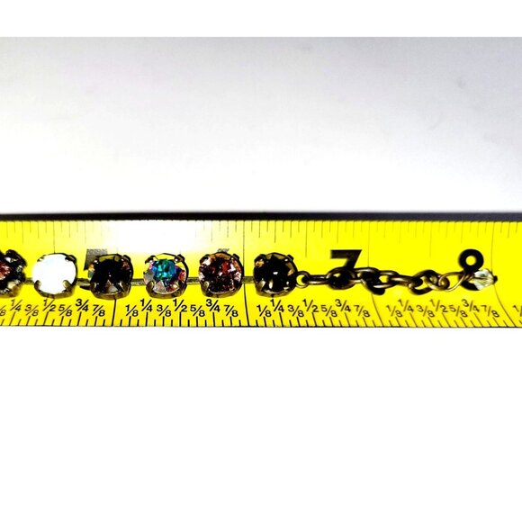 Swarovski Crystal Embellished Tennis Bracelet Adjustable to 7.75" Multicolored - Picture 11 of 11